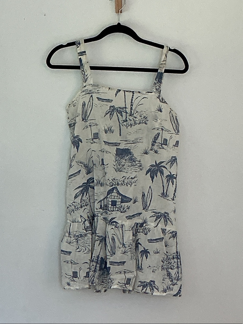 Blue & Cream Tropical Print Camisole